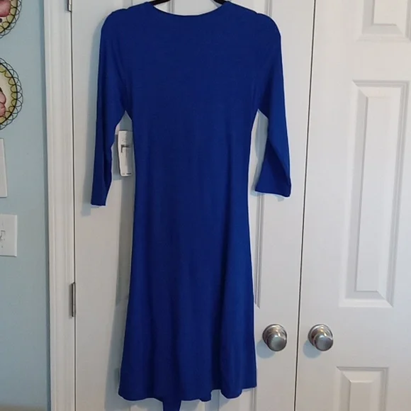 Ralph Lauren Blue Midi Wrap Dress - Picture 5 of 5